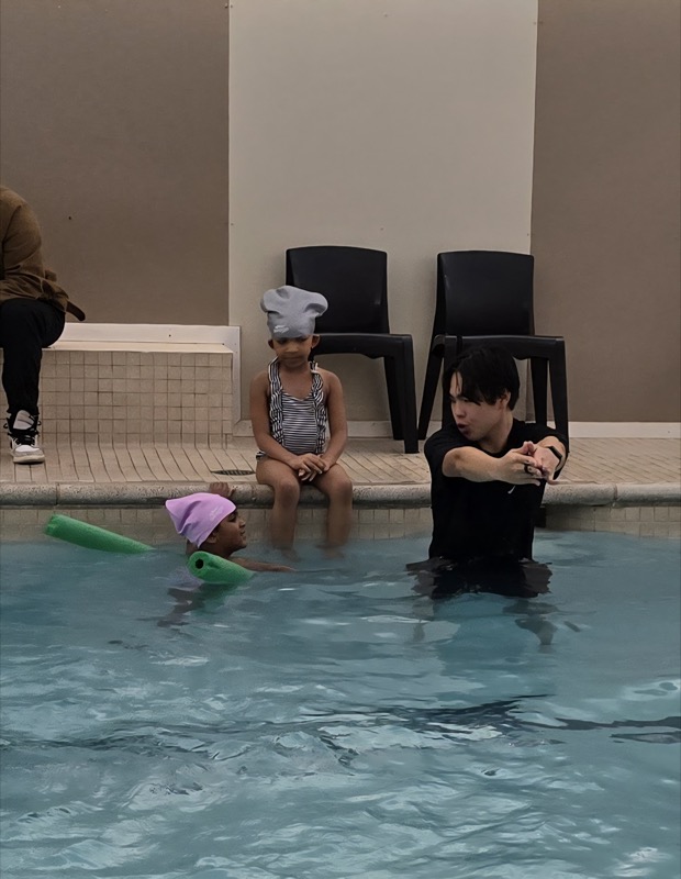 Kids learning to swim at NERC